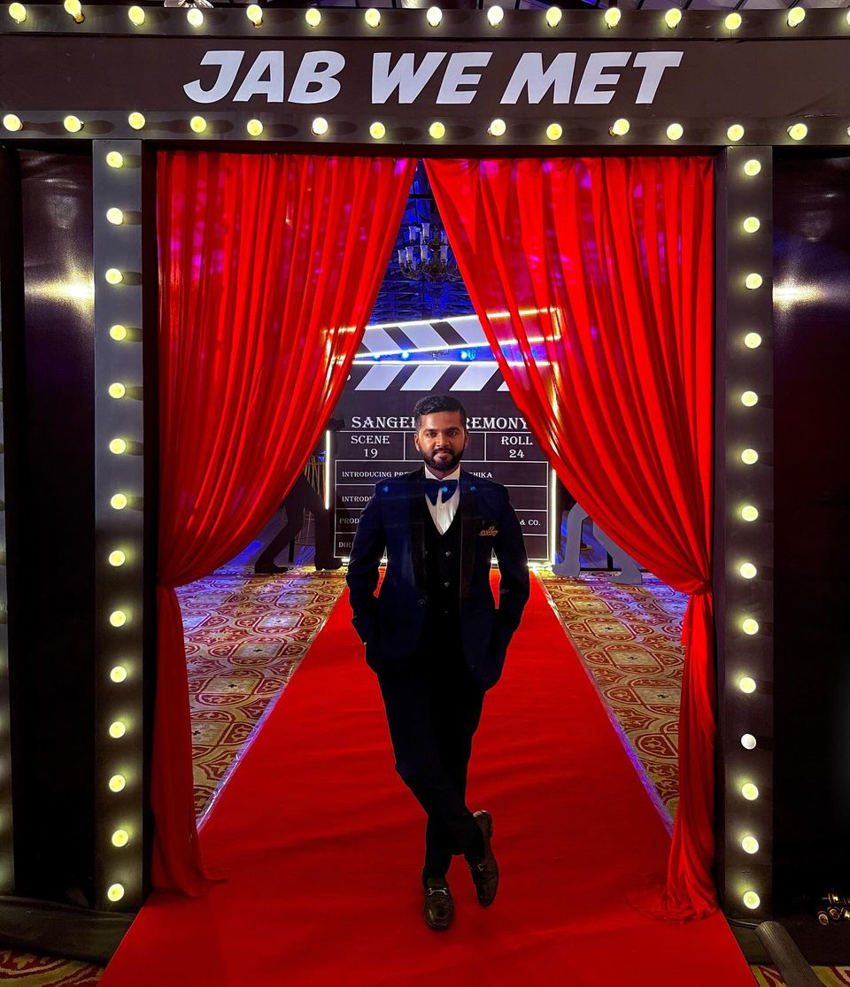 Red-carpet entry at a Bollywood night
