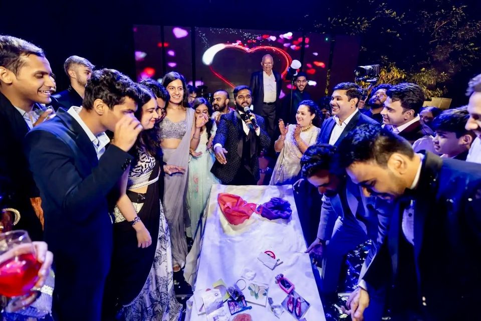 Sangeet games under neon lights